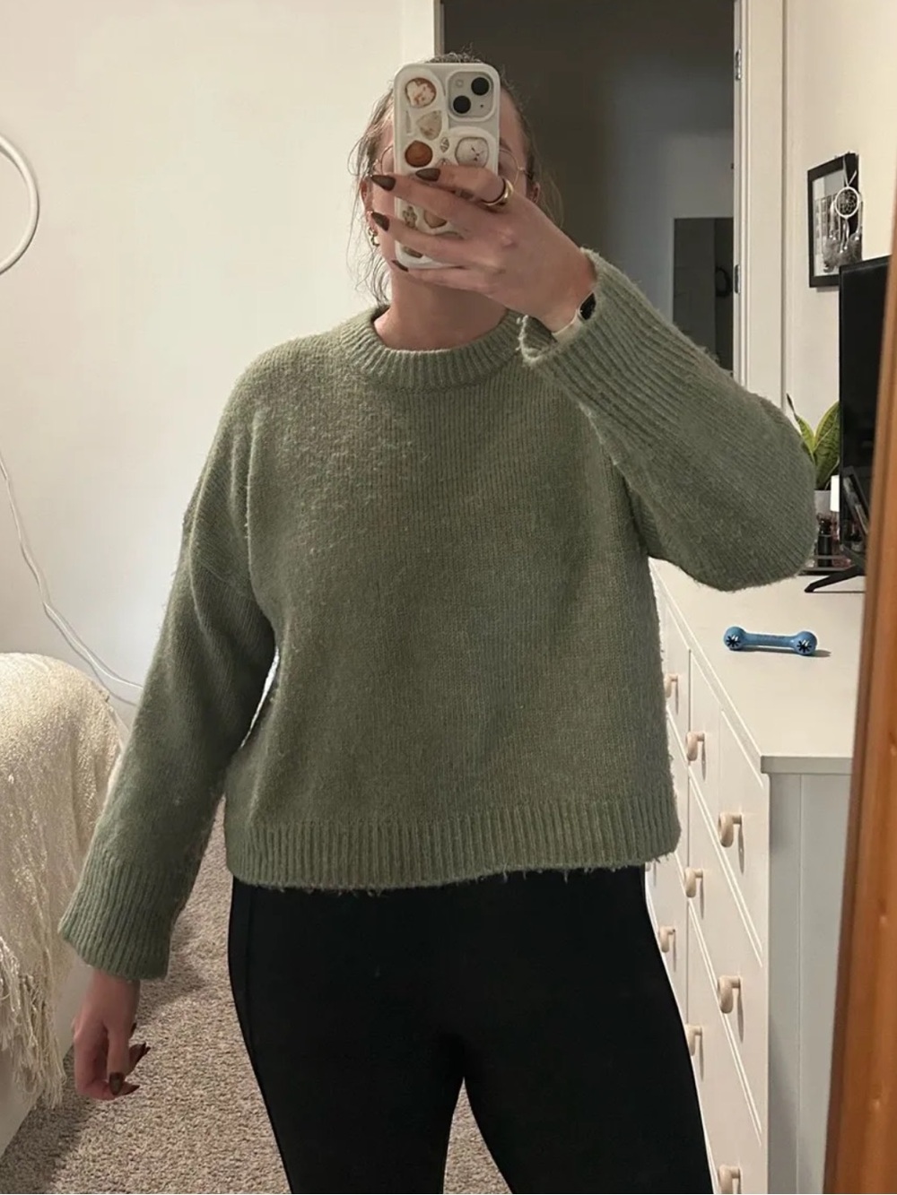 Abercrombie & Fitch Green Crewneck Sweater